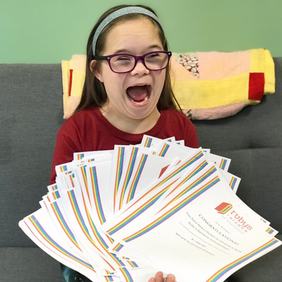 Ruby is so excited to mail out scholarship packets!!