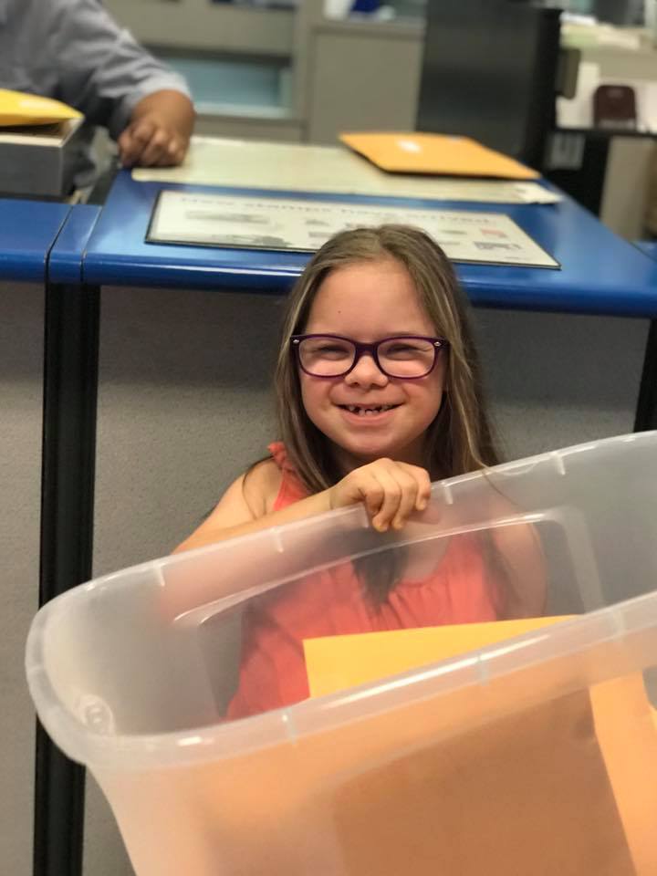 Ruby mails another tub of 2019 scholarship packets!