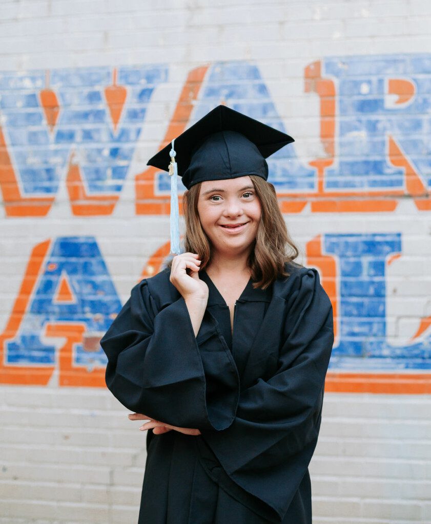 2020 Rockin' Recipient Anna Moates wears her cap and gown after graduating from the EAGLES program at Auburn University!
